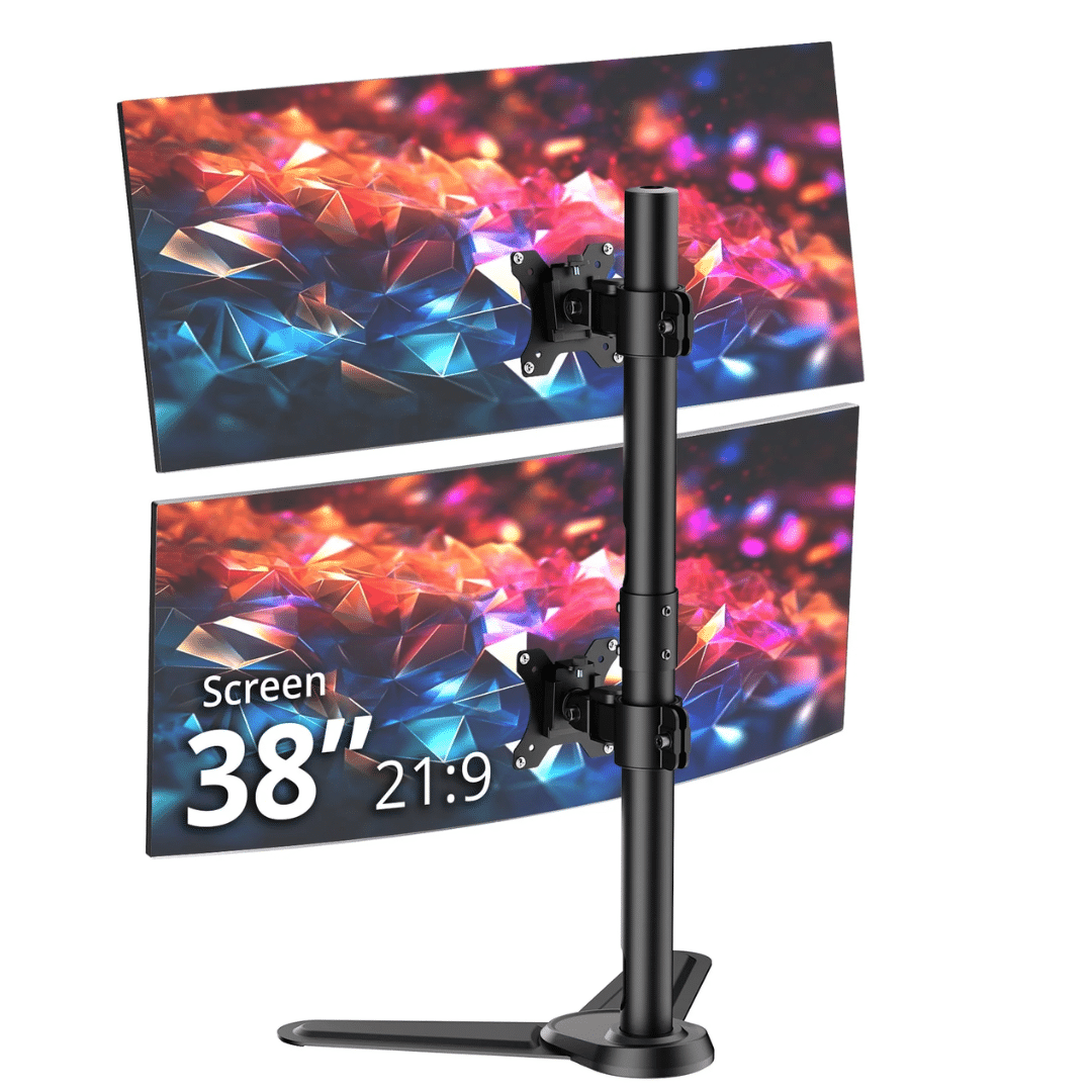 SIIG SIIG AC CE-MT5J11-S1 Dual Vertical Monitor Stand Heavy Duty Freestanding Mount AC 304776 CE-MT5J11-S1 (2)