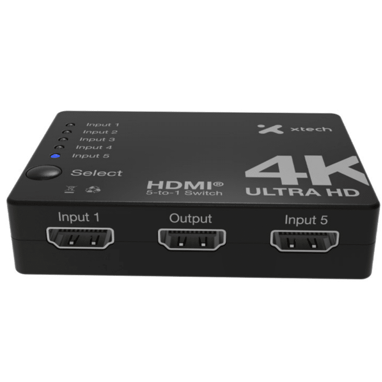 Xtech - 5-port to 1 HDMI switch - 4KUHD w remote control XHA-430 - Audio y Video - Accesorios - XHA-430