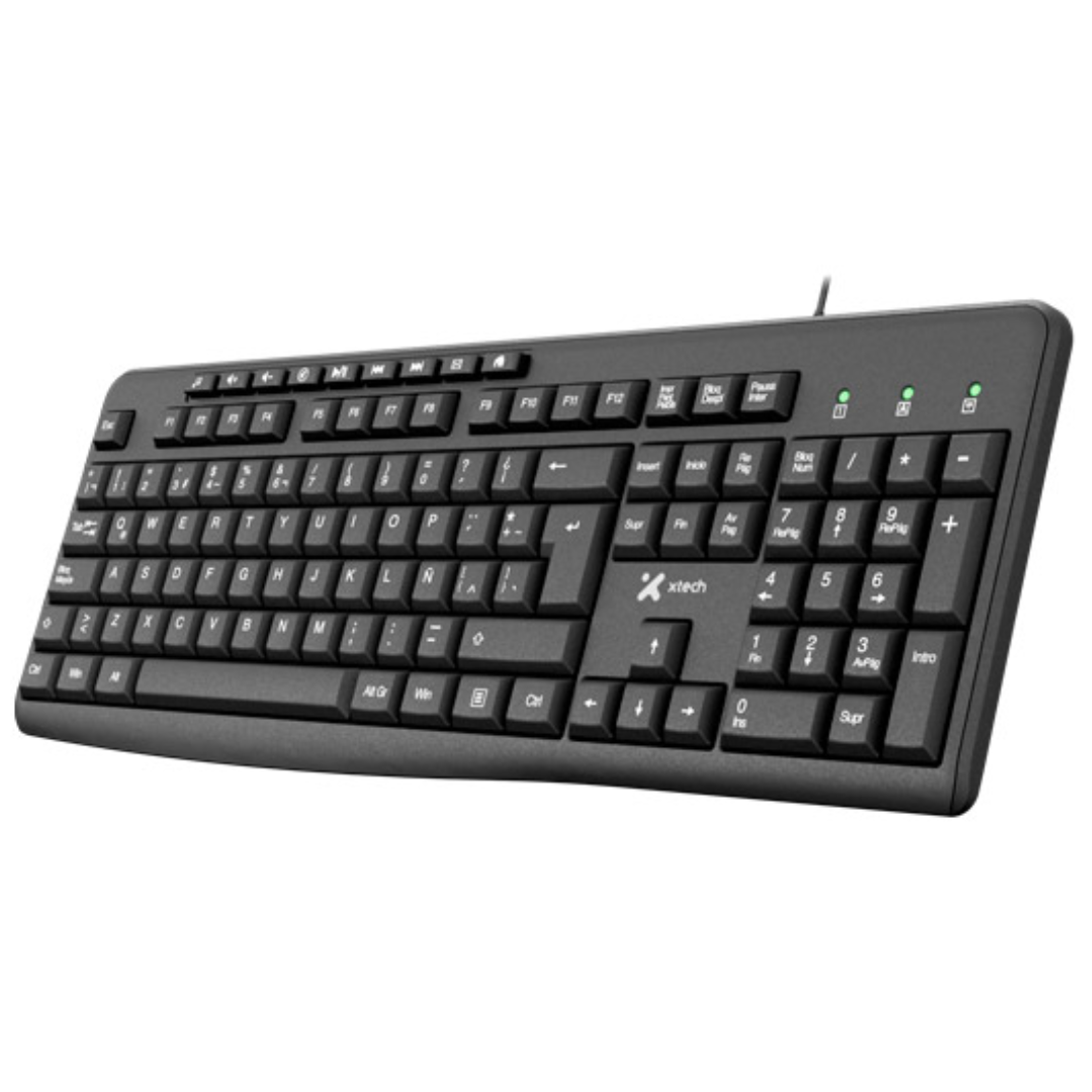 Xtech - Keyboard - Wired - Spanish - USB - Black - Multimedia 9 hotkeys XTK-140 (3)