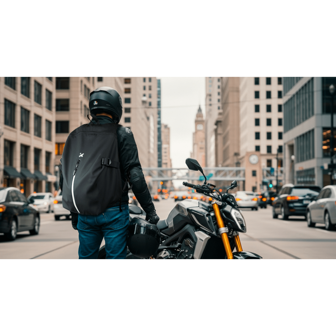 Xtech - Motorcycle Helmet Backpack - 15.6 - 900D polyester - All black - Capacity up
