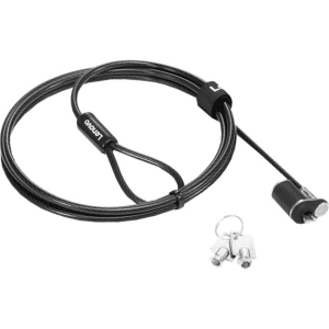 Lenovo NanoSaver Essential Cable Lock - 4.92 ft Cable - Keyed Lock - Black - Galvanized Steel, Zinc Alloy, Stainless Steel - For Notebook, Docking Station, Desktop Computer, LCD Monitor - Lenovo - Cable Lock - 3576 - A300-10HU74 - 10HU74 - 0195892024835 - 4XE1F30276