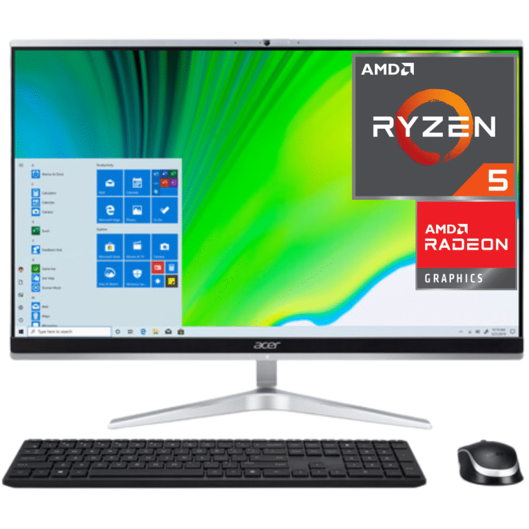 Aio Acer C24b-gmdcr-uwr5 Amd Ryzen 5 40 Ram 8gb Ddr5 Ssd 512gb Amd Radeon 610m 23.8" Fhd Ips 144hz Graphics Lan 10/100/1000 Wifi 6e Windows 11 Home Incluye Teclado + Mouse Inalambrico White - Dq.bw4aa.001