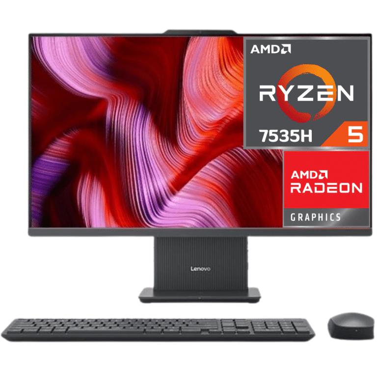 Aio Lenovo Ideacentre 24arr9 Amd Ryzen 5 7535h Ram 16gb Ddr4 Ssd512gb Nvme 23.8" Led Windows 11 Home Ingles Incluye Teclado Y Mouse Inalambrico Luna Grey - F0hr000bus