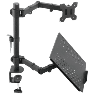 Base De Monitor Y Laptop Zj-027 18" - 32montaje En Escritorio, Abrazadera Tipo-c Negro