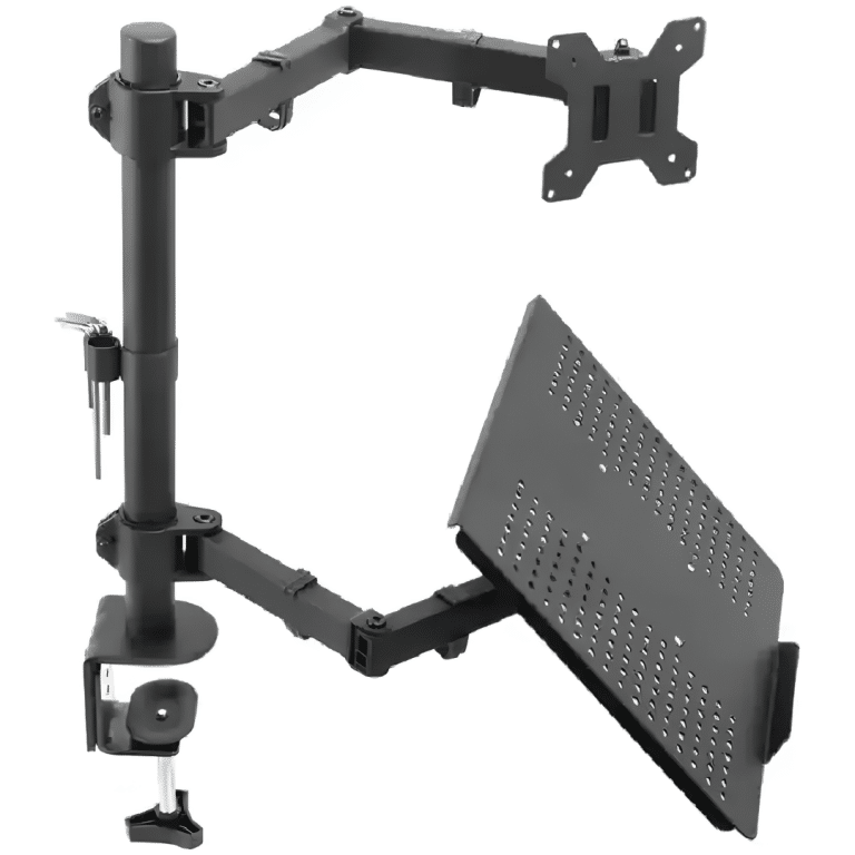 Base De Monitor Y Laptop Zj-027 18" - 32montaje En Escritorio, Abrazadera Tipo-c Negro