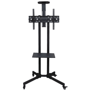 Soporte Universal Para Tv 32"-70"-80"-85" Para Piso Con Ruedas Altura Ajustable Inclinacion +-15° Grados Acero Resistente Soporta Hasta 60 Kg Compatible Con Vesa (incluye Kit De Tornillos) 5k1148q - Qfc-01