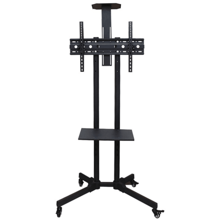 Soporte Universal Para Tv 32"-70"-80"-85" Para Piso Con Ruedas Altura Ajustable Inclinacion +-15° Grados Acero Resistente Soporta Hasta 60 Kg Compatible Con Vesa (incluye Kit De Tornillos) 5k1148q - Qfc-01