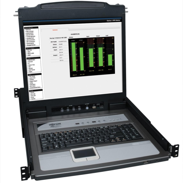Eaton Tripp Lite Series Netdirector 8-Port 1U Rack-mount Console KVM Switch With 19-in. LCD + 8 PS2/USB Combo Cables, TAA | SKU TL-B20U8K - UPS - TL-B20U8K - TRIPP LITE - 037332150776 - B020-U08-19-K