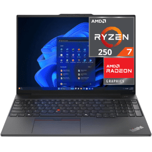 Laptop Lenovo Thinkpad E16 Gen 3 Ryzen 7 250 Ram 32gb Ssd 1tb 16" Wuxga (1290x1200) Ips Ir Webcam Brb Usb-a (usb 10 Gbps) Usb-a (usb 5 Gbps) Rj45 Hdmi 2.1 Wifi 6e Windows 11 Pro - 21sus18e00