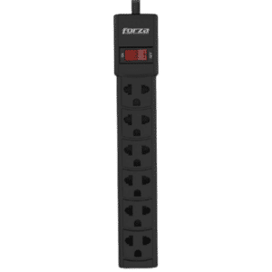 Regleta Forza - Ps Series Ps-001b - Banda De Potencia  - Ca 120-220 V - Conectores De Salida: 6 – Negro – Ps-001b