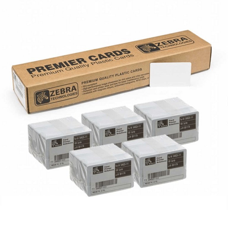 Zebra Premier ID Card - Printable - 2.12" x 3.38" Length - White - Polyvinyl Chloride (PVC) - 500 Pack - Zebra - ID Card - M255 - A300-DG5800 - DG5800 - 9999999999999 - 104523-111