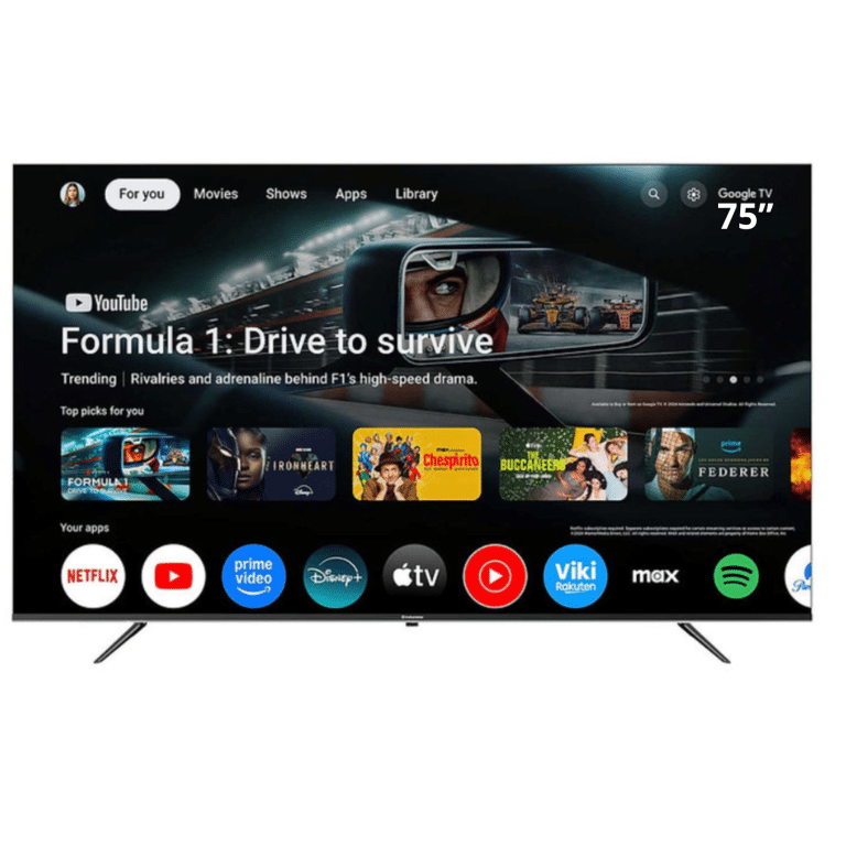 Televisor Tv Rca 75" Led 4k (3840*2160) 60hz Ultra Hd Hdr Smart Android 11 Google Play - Led75uhdrc