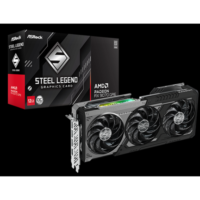 ASRock Inc. ASRock VCX RX9070GRE SLD 12GO Radeon RX 9070 GRE Steel Legend Dark 12GB OC VC 308551 RX9070GRE SLD 12GO