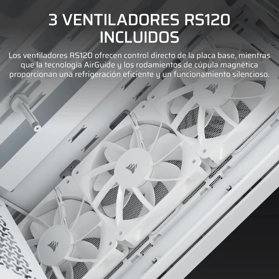 Case Corsair Atx 3200d Rs Argb Tempered Glas Mid-tower Usb3.2 Usb2.0 Sup-9vent White - Chasis - CC-9011345-W (3)