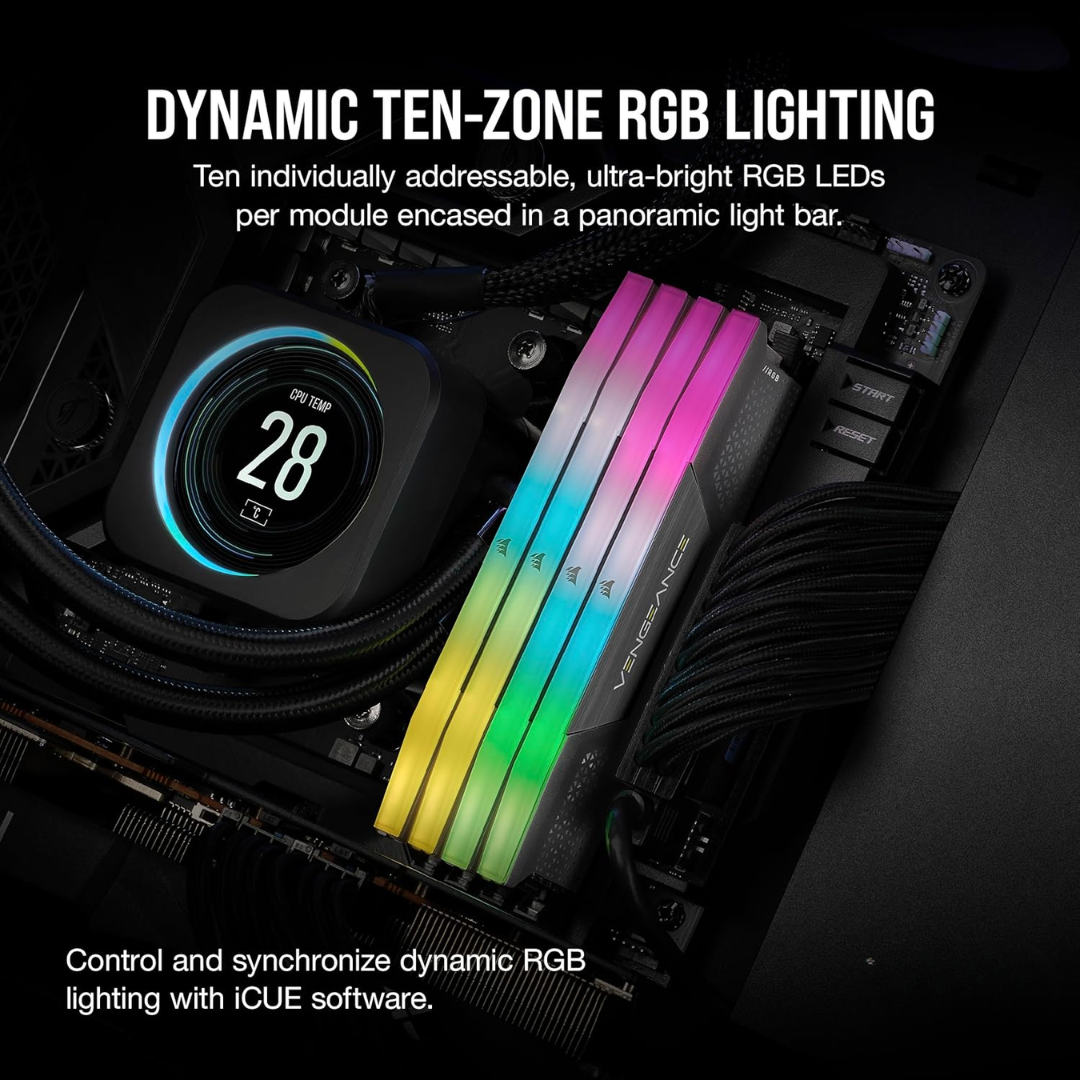 Dimm Corsair Vengeance Rgb 16gb (1x16gb) Ddr5-6000mhz Cl36 Amd Expo Intel Xmp - Memorias - CMH16GX5M1E6000Z3 (3)