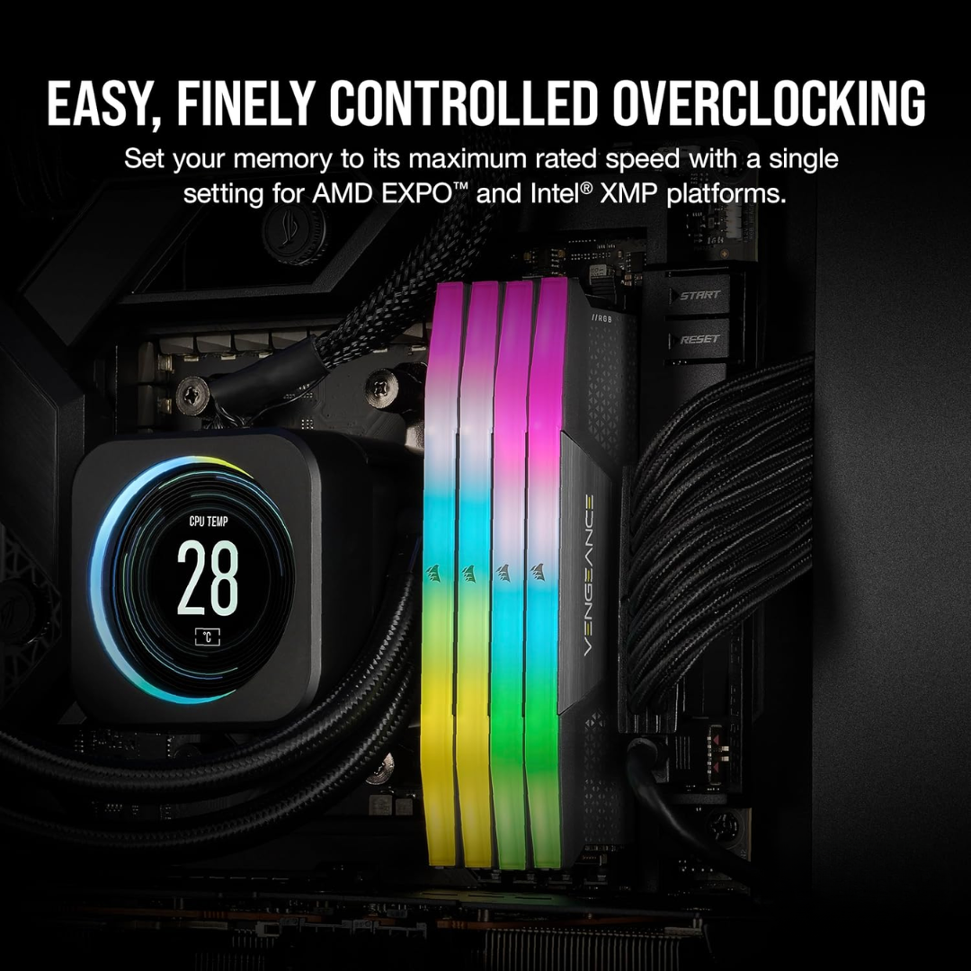 Dimm Corsair Vengeance Rgb 16gb (1x16gb) Ddr5-6000mhz Cl36 Amd Expo Intel Xmp - Memorias - CMH16GX5M1E6000Z3 (5)