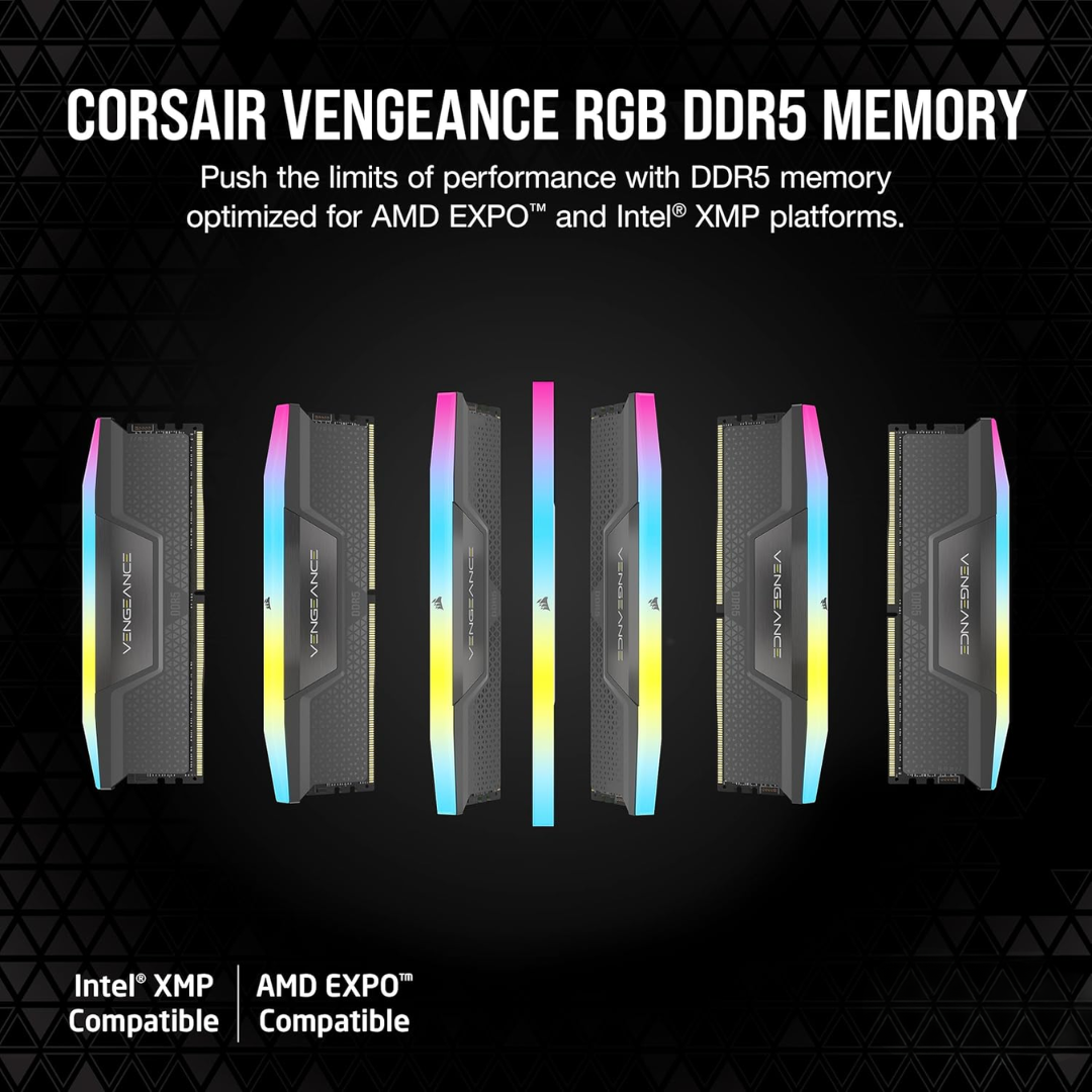 Dimm Corsair Vengeance Rgb 16gb (1x16gb) Ddr5-6000mhz Cl36 Amd Expo Intel Xmp - Memorias - CMH16GX5M1E6000Z3