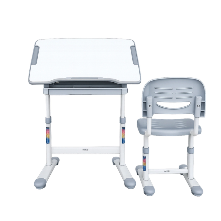 Escritorio Con Silla Ajustables For Kids White - Gray - Silla Para Gamming - EP-PSE01