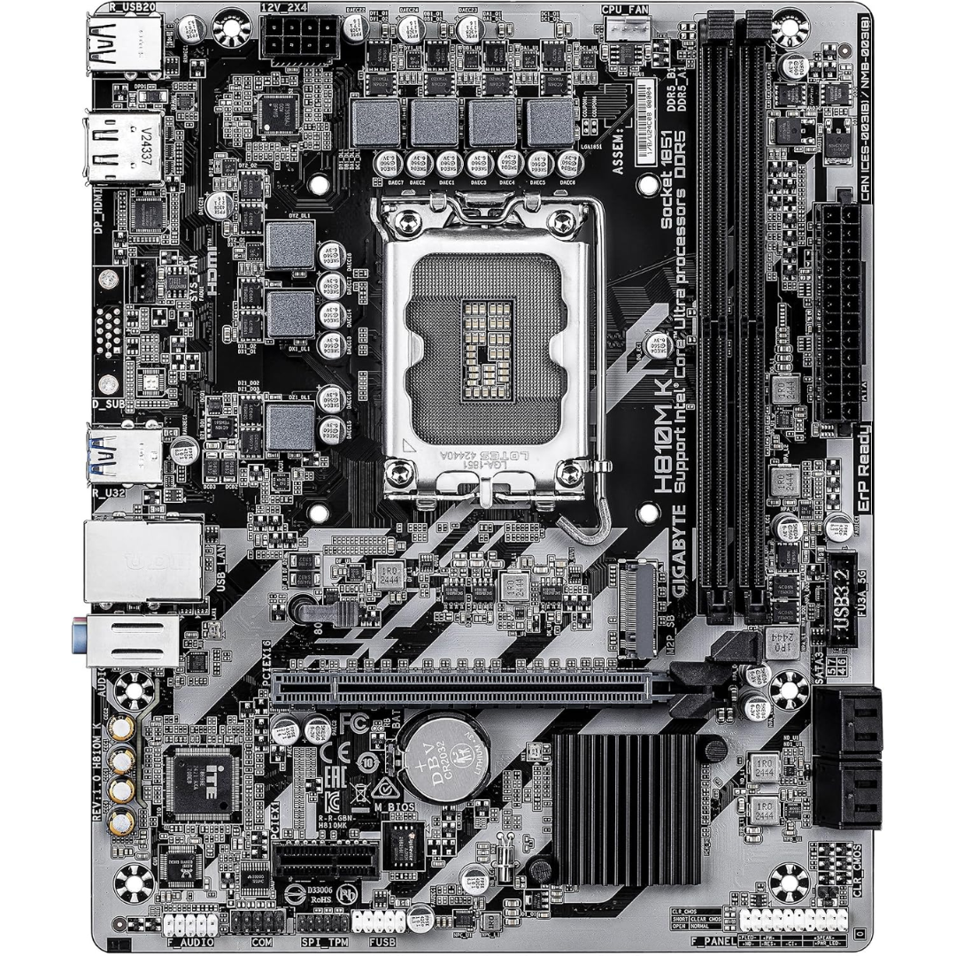 Gigabyte - Motherboard - H810M K G10 2Dimm DDR5 LGA 18 - Componentes Informáticos - Tarj (3)