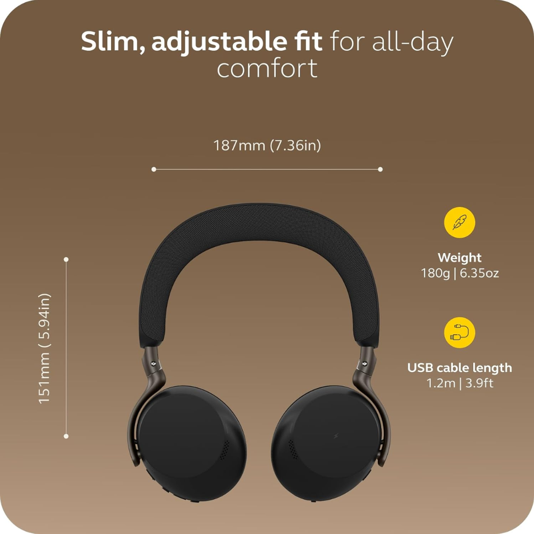 Jabra Evolve3 - Headphones - Wireless - 75 MS Link390c Black - Periféricos - Auriculares y Manos L (6)