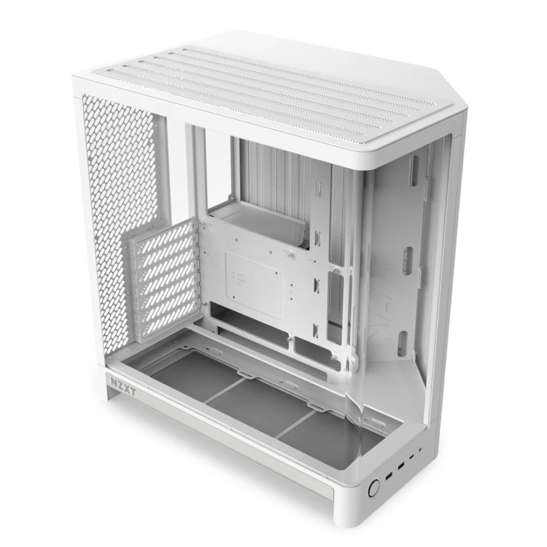 NZXT NZXT CS CC-H62FW-01 H6 (2026) Compact Dual-chamber ATX Case Mid Tower TG White CS 308397 CC-H62FW-01