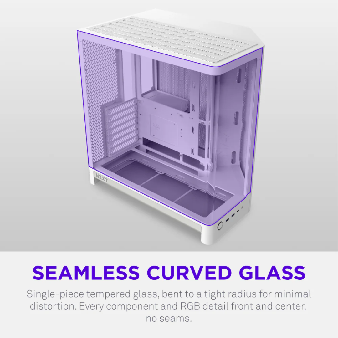 NZXT NZXT CS CC-H62FW-01 H6 (2029) Compact Dual-chamber ATX Case Mid Tower TG White CS 308397 CC-H62FW-01