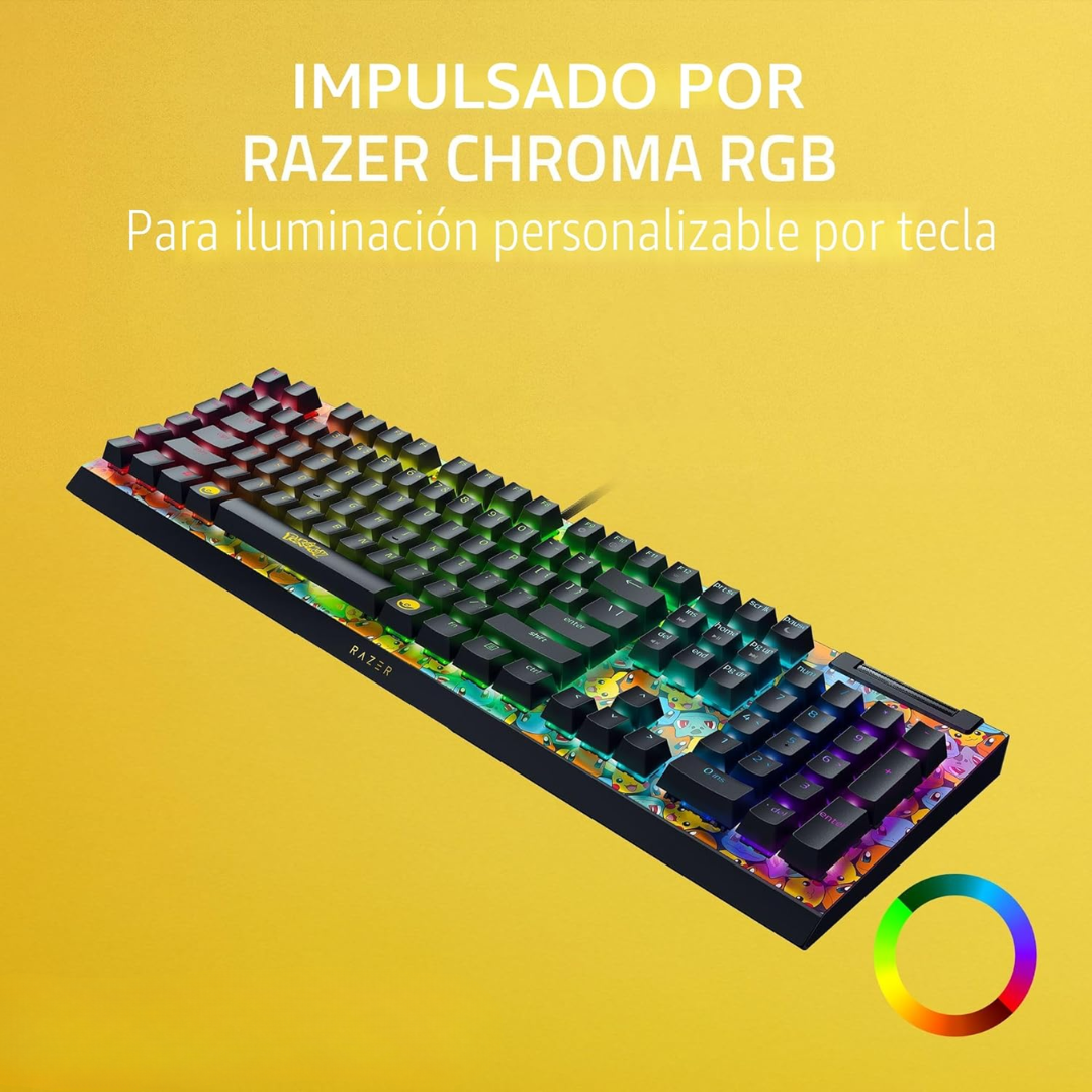 Razer - Keyboard - Wired - USB - BlackWidow V4 X - Pokemon Edit - Periféricos - Teclad (5)
