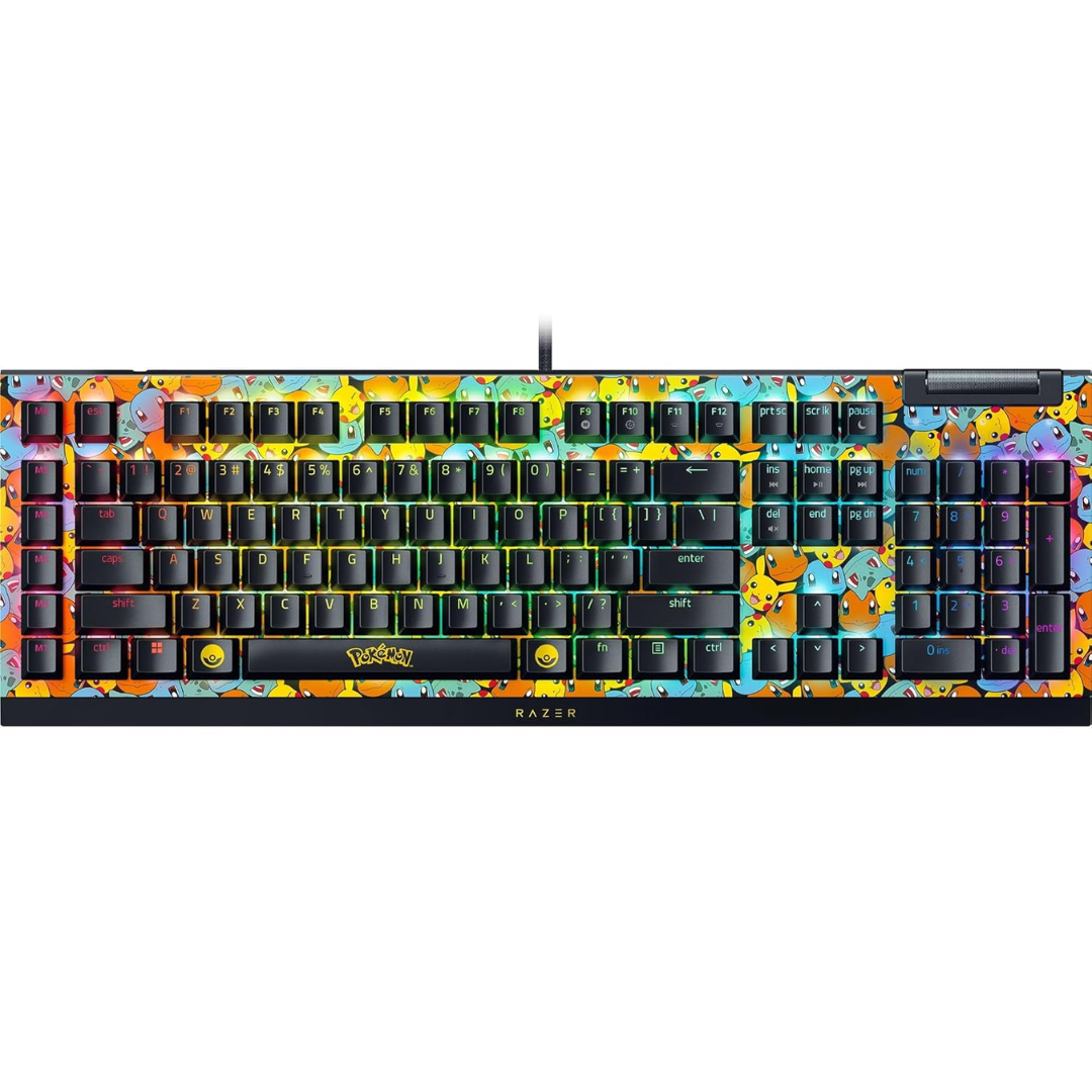 Razer - Keyboard - Wired - USB - BlackWidow V4 X - Pokemon Edit - Periféricos - Teclados (1)