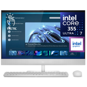 Dell DEC27260-7201WHT-PUS ALL IN ONE Computer, Intel Core 7-355, 32GB RAM Memory, 1TB Solid State Drive, "27 FHD IPS (1920 X 1080) Touch Screen, Windows 11 - DEC27260-7201WHT-PUS - DELL