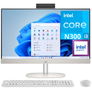 HP 23.8 Inch All-in-one Desktop PC FHD Touchscreen Intel i3-N300 , 8GB, 256GB SSD WIN 11 Shell White tpc-0091-24 - B5PW6AA#ABA - HP
