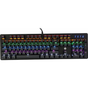 Hp Gk100/spn Mechanical Gaming Keyboard, Metal Panel And Frame, Rgb Backlit, Black (spanish) - Moq 20 Pcs. Per Master - New - 1 Year Manufacturer Warranty - 6948391226033