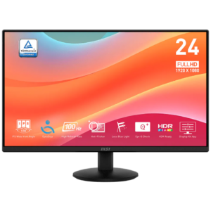 Msi Pro Mp242l 24" Monitor 23.8" (1920x1080) 100hz Ips 1ms (mprt) 250 Cd/m² Hdr Ready 1500:1 1xhdmi (1.4) 1xdp (1.2a) 16:9 Tilt Adjustable Black - New Factory Sealed - Balance of Manufacturer Warranty - 9S6-3PD5CT-004