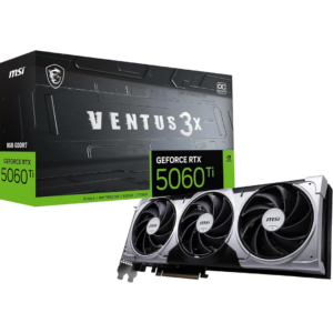 Tarjeta De Video Msi Ventus Geforce Rtx 5060 Ti 8gb Gddr7 Pci Express® Gen 5 X16 (uses X8) Atx Graphics Card – New Factory Sealed – 1 Year Manufacturer Warranty – Rtx 5060 Ti 8g Ventus 3x Oc