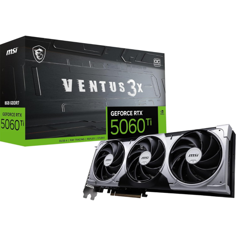 Tarjeta De Video Msi Ventus Geforce Rtx 5060 Ti 8gb Gddr7 Pci Express® Gen 5 X16 (uses X8) Atx Graphics Card – New Factory Sealed – 1 Year Manufacturer Warranty – Rtx 5060 Ti 8g Ventus 3x Oc