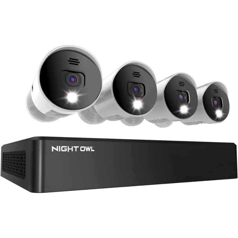 Night Owl Security Camera System CCTV 8 Channel Bluetooth DVR With 1TB Hard Drive 4 Wired 4K Ultra HD Spotlight Surveillance Bullet Cameras Audio Enabled Indoor Outdoor Cameras With Night Vision - WM-BTD881-4LSA - NIGHT