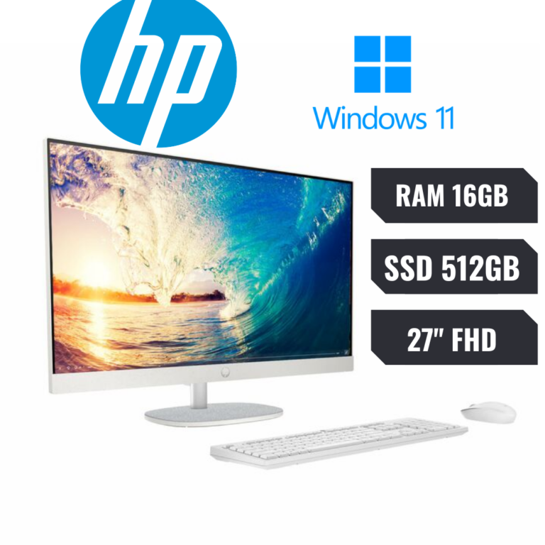 HP 27-cr0271la - All-in-one - AMD Ryzen 7 7730U / 4.8 GHz - DDR4 SDRAM - 512 GB HDD - 27" - Integrated graphics - Windows 11 Home - Shell White - Computadores - Todo-en-Uno - C3WX6LA#ABM