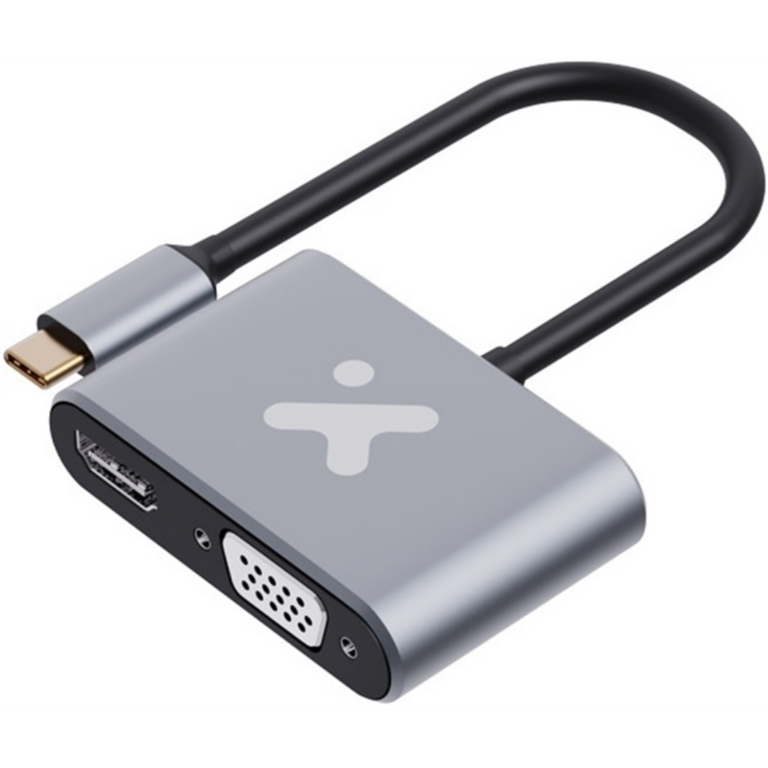 Xtech - Video adapter - USB Type C - HDMI female   VGA female - Aluminum - 2 in 1 XTC-542 - Accesorios para Computadores - Cables - XTC-542