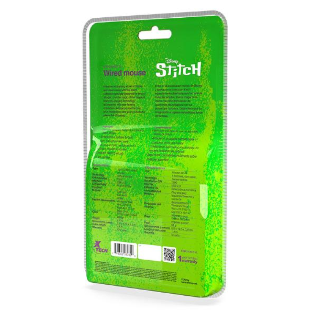Xtech - XTM-D406ST-YL - Mouse - USB - Wired - Disney Stich Yellow - Periféricos - Ratones - XTM-D406ST-YL (6)