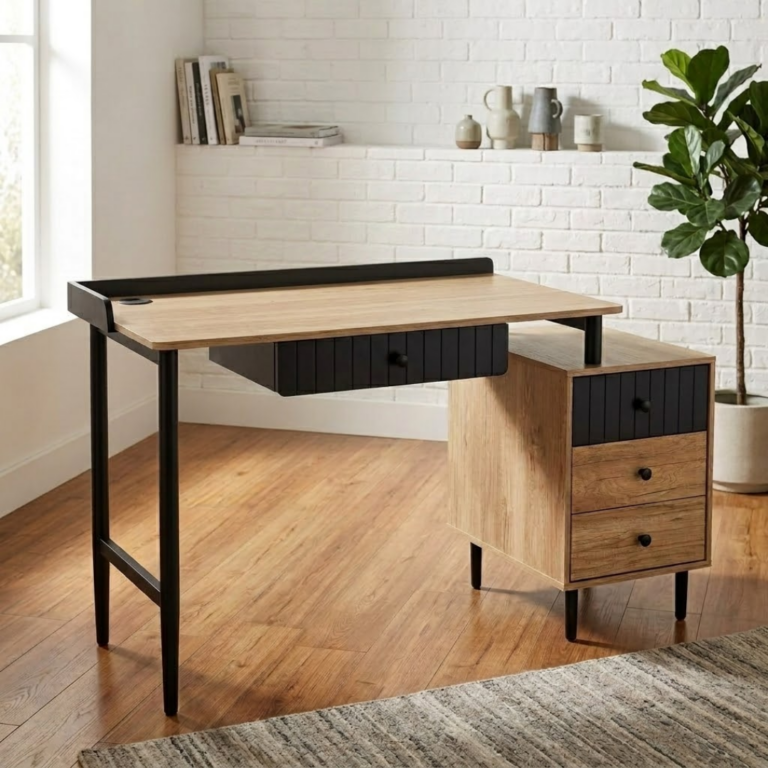Mesa Escritorio De Oficina Infinytek Ct-3639 - Madera Mdp + Metal - 1365x565x805mm - Peso 38.5kg - Garantia 3 AÑos